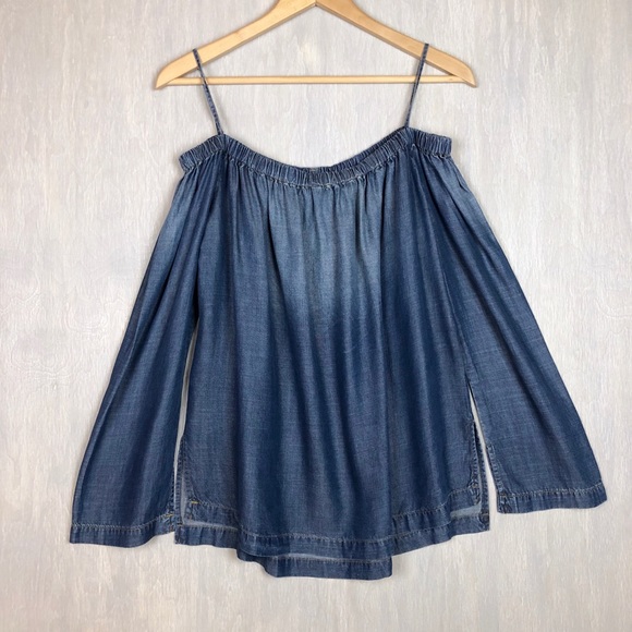 Anthropologie Tops - Cloth & Stone off the shoulder chambray top M